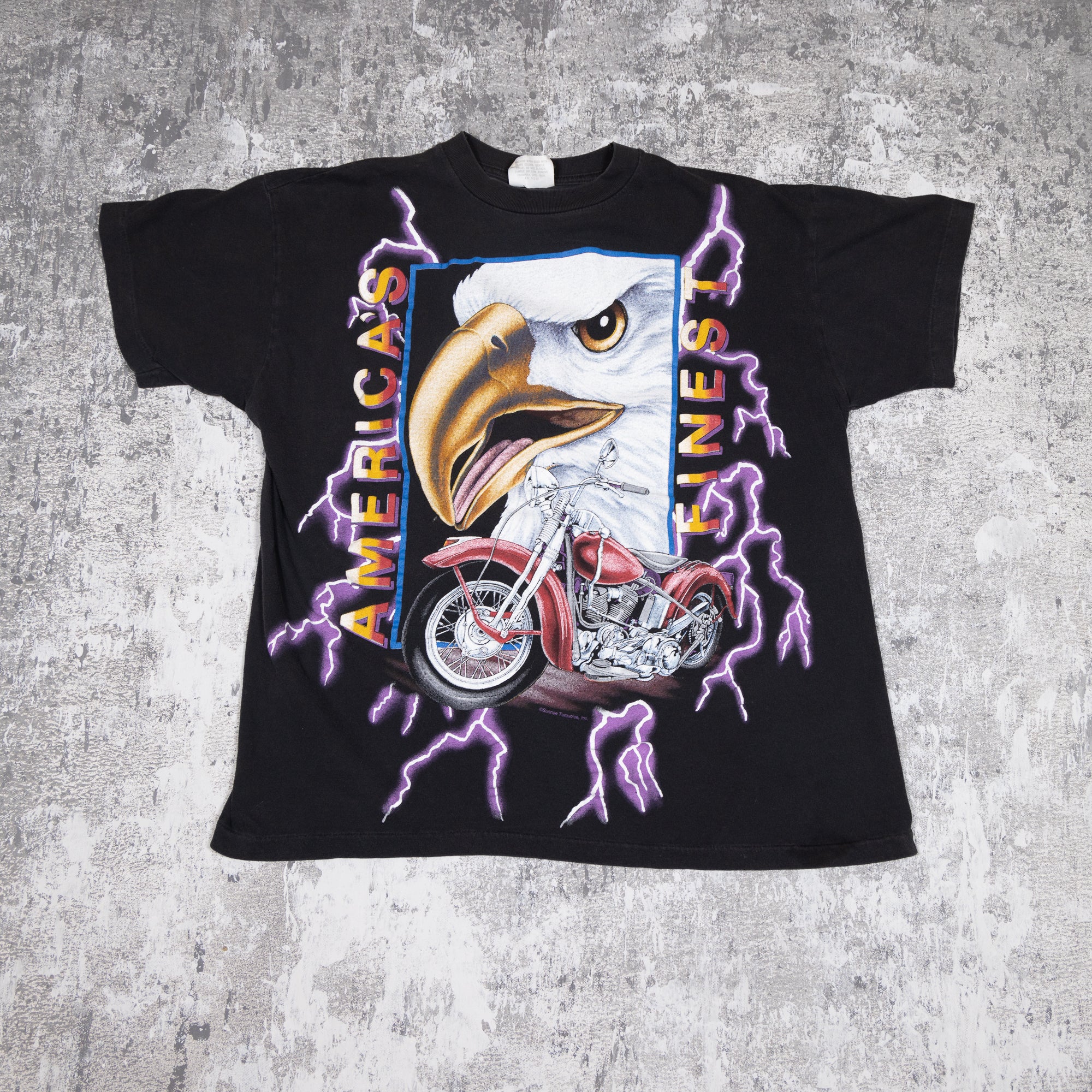 90s AMERICAN THUNDER ヴィンテージTシャツ L イーグル American Thunder Eagle Vintage 90s Tee – FADEDBLK