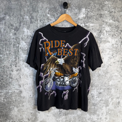 American Thunder Ride The Best 90's Eagle Motorcycle Tee Size Large