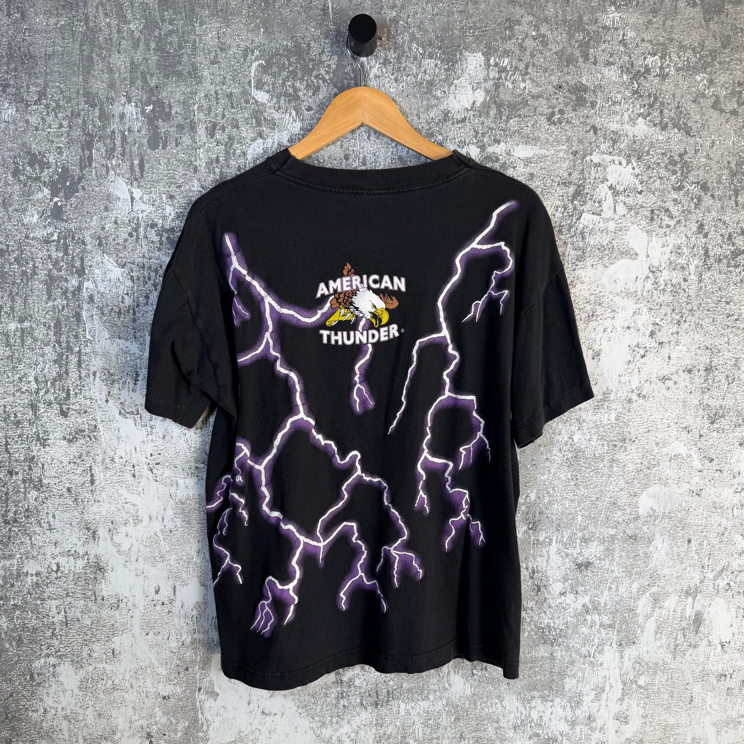 American Thunder Ride The Best 90's Eagle Motorcycle Tee Size Large
