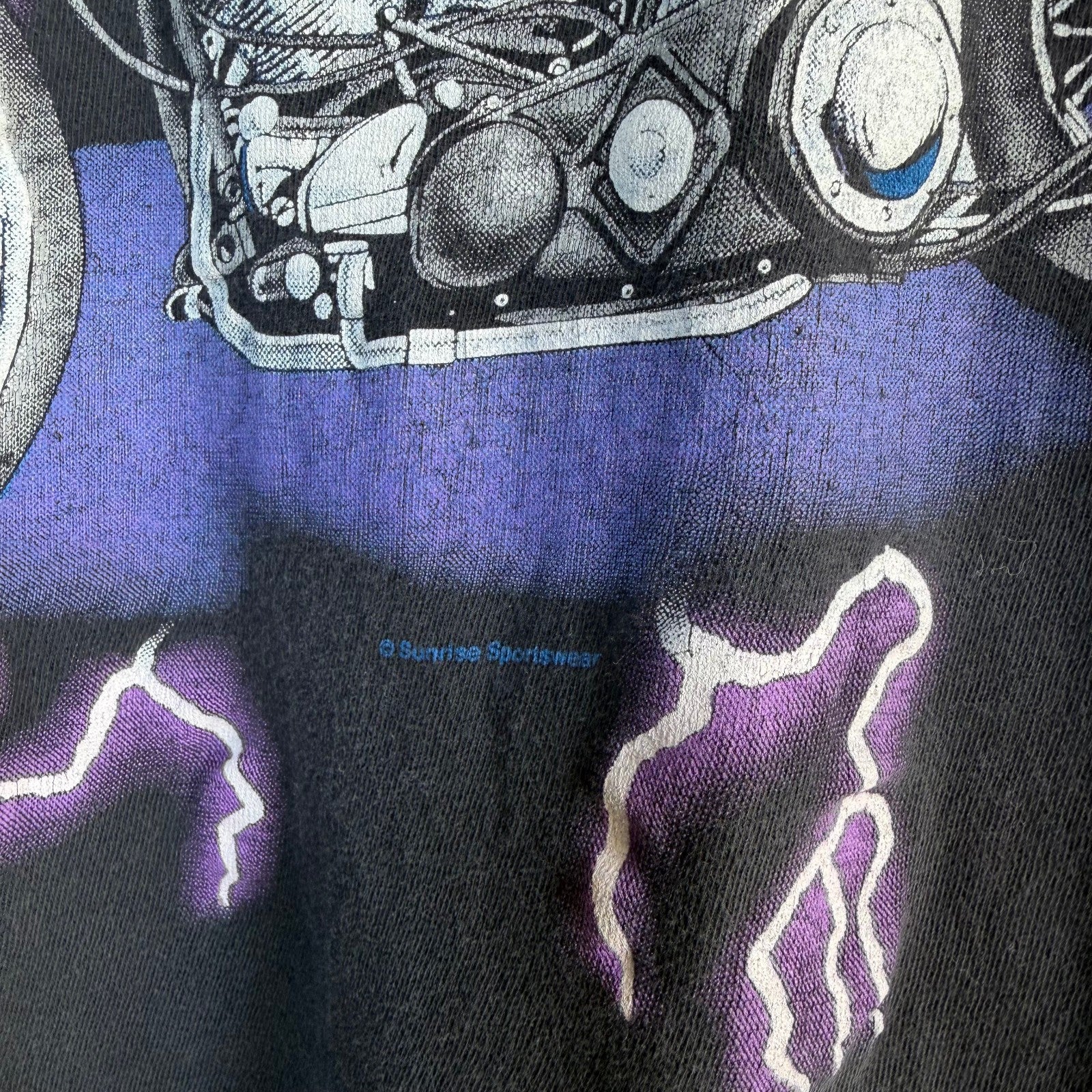 American Thunder Ride The Best 90's Eagle Motorcycle Tee Size Large