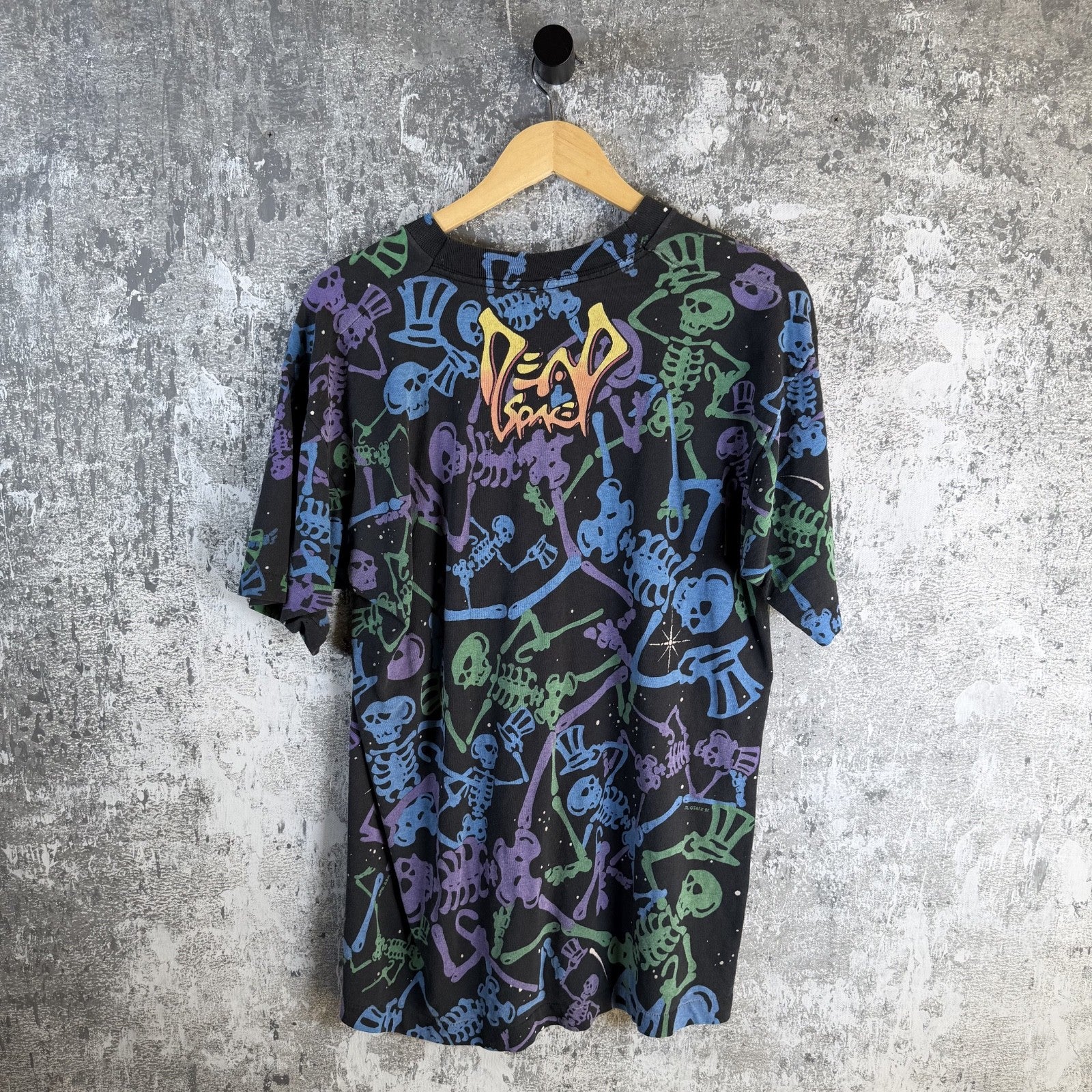 Grateful Dead Dead Space Allover Print Vintage 90s Tee Size Large